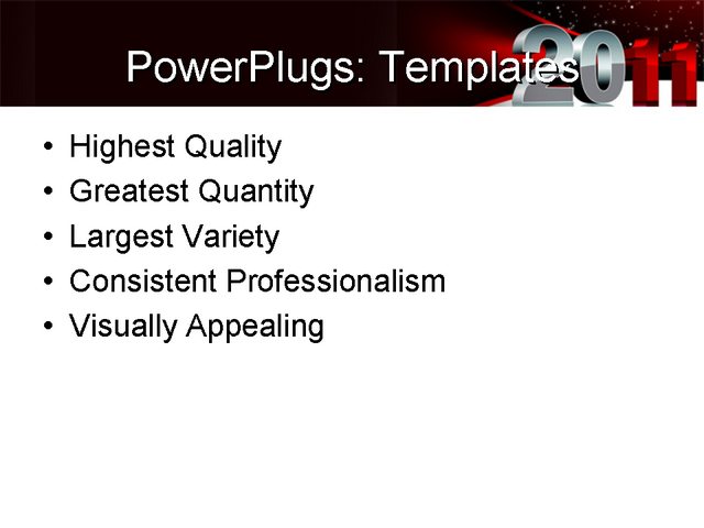 PowerPoint Template - new year 2011, holidays, leisure - Print Slide