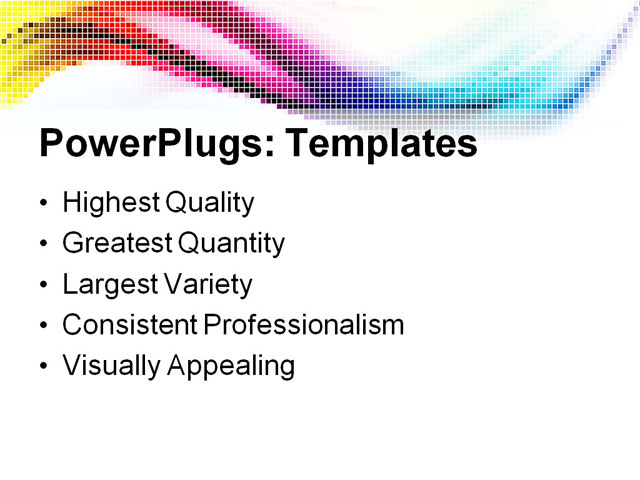 PowerPoint Template - rainbow mosaic, background, colour - Print Slide