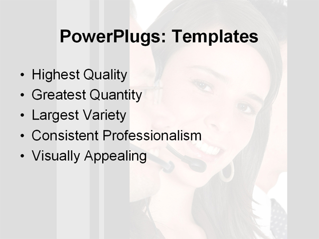 PowerPoint Template - advertising, woman, operator - Print Slide