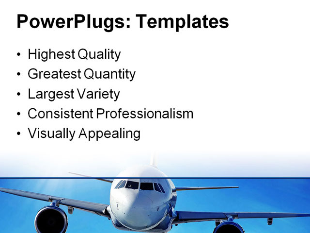 PowerPoint Template - airplane, aerodynamic, aerospace - Print Slide