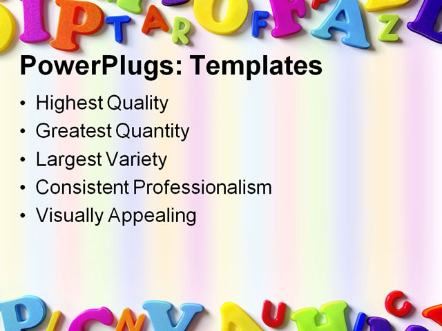 PowerPoint Template - abc, alphabet, background - Print Slide