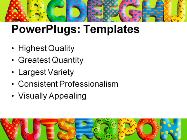 PowerPoint Template - frame, toys letters, abc - Print Slide