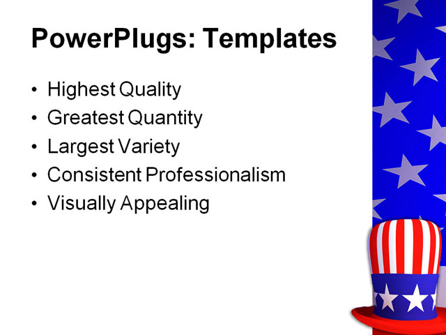 PowerPoint Template - hat of the uncle sam, america, background - Print Slide