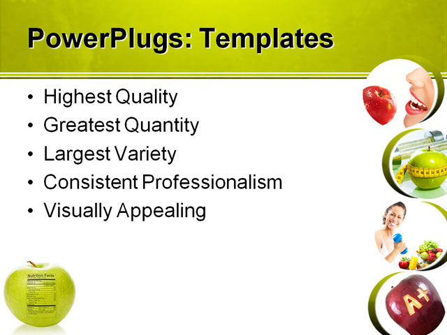 The Nutrition Facts Sted On An Apple Powerpoint Template Background Of Calories Free Nutrition Powerpoint Templates