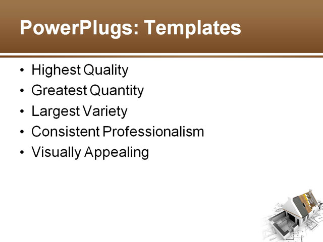 PowerPoint Template - house, exposed roof, layers - Print Slide