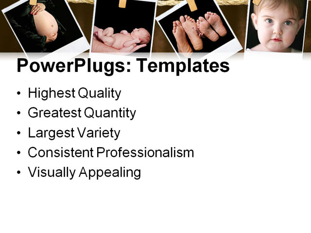 PowerPoint Template - newborn infant, abstract, album - Print Slide