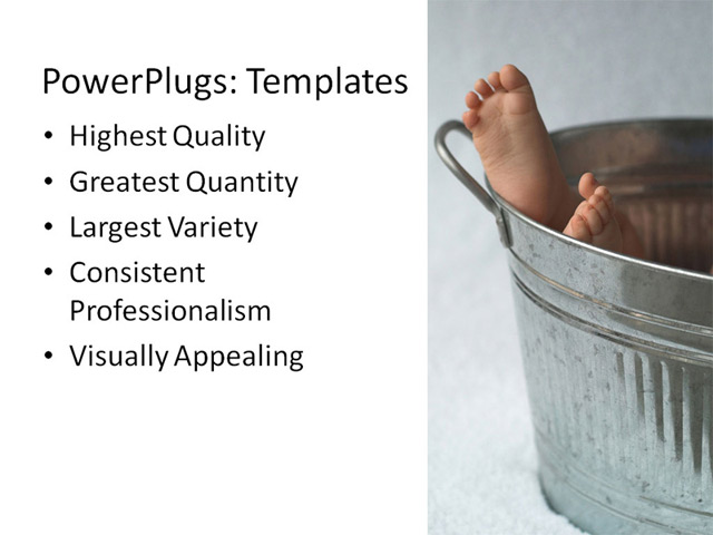 PowerPoint Template - baby, feet, toddler - Print Slide
