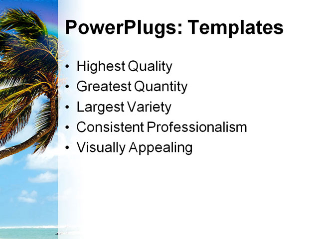 PowerPoint Template - tropical beach, background, beautiful - Print Slide