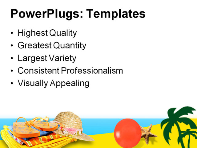 PowerPoint Template - beach clothes, active, background - Print Slide