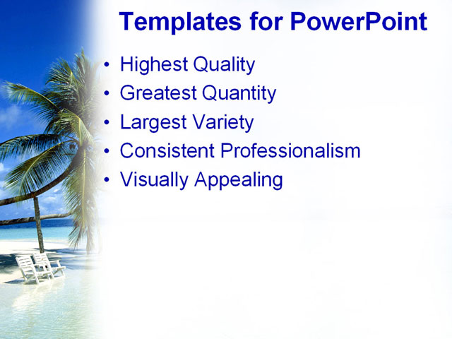 PowerPoint Template - beach, vacation, leisure - Print Slide