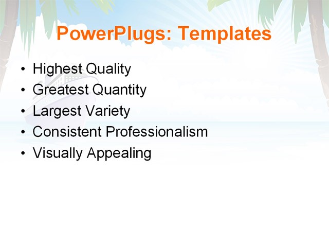 PowerPoint Template - travel, beach, holiday - Print Slide