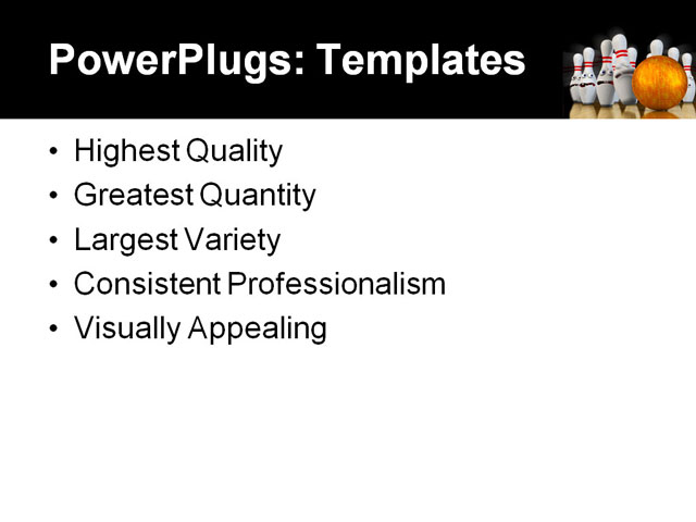 PowerPoint Template - ten pin bowling, activity, alley - Print Slide