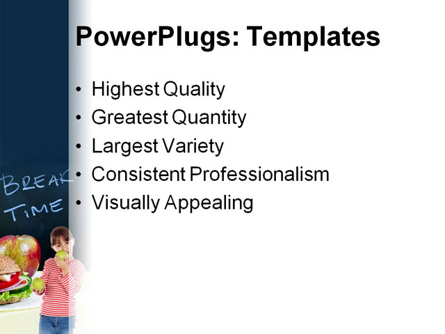 PowerPoint Template - school breakfast, appetite, bread - Print Slide