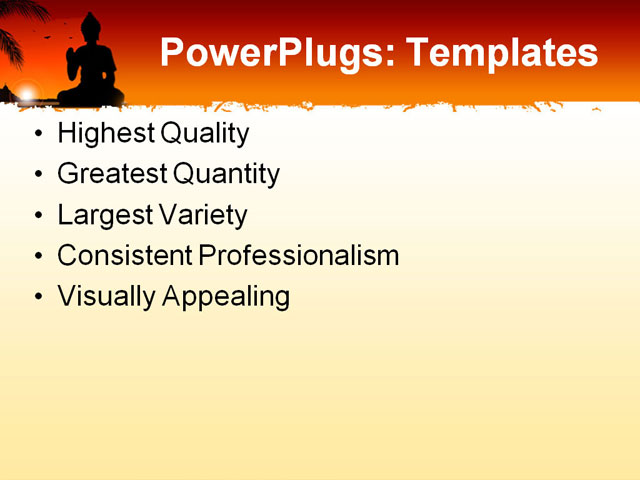 PowerPoint Template - buddha, coconut, dawn - Print Slide