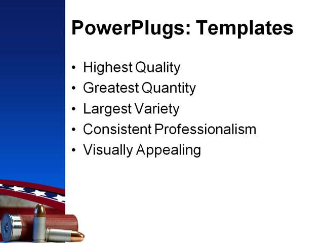 PowerPoint Template - bullets, us flag, amendment - Print Slide