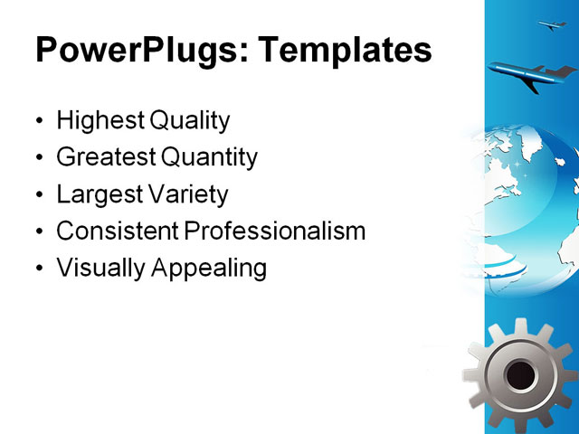 PowerPoint Template - business concept, vector, aeroplane - Print Slide