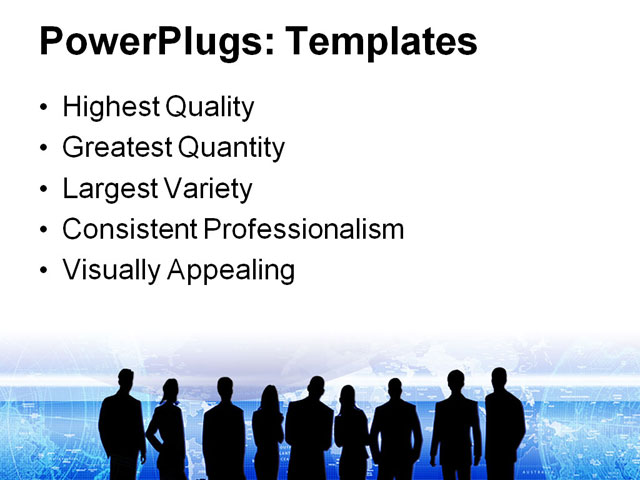 PowerPoint Template - siluetas, negocios, bussines - Print Slide