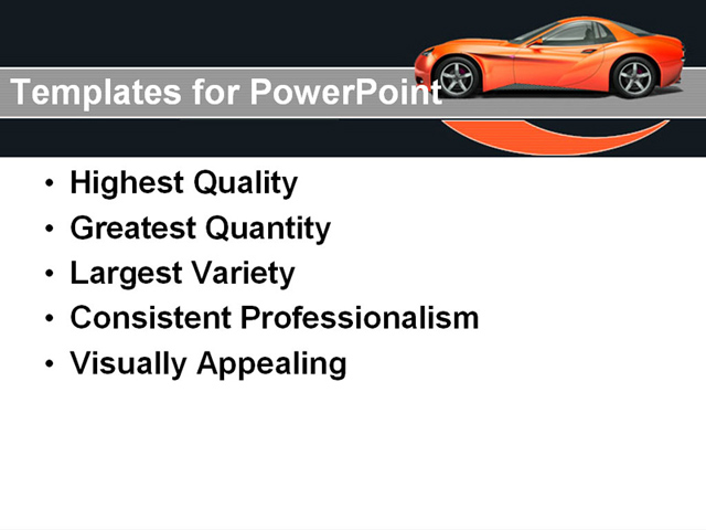 PowerPoint Template - cars, fast car, black - Print Slide