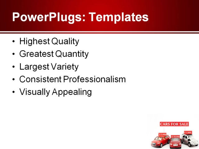 PowerPoint Template - cars, sale, auto - Print Slide