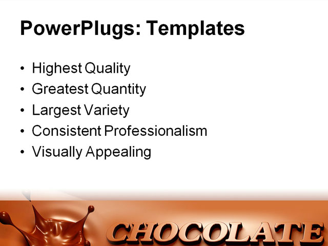 PowerPoint Template - chocolate splash, inscription, abstract - Print Slide