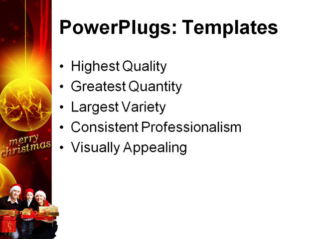 PowerPoint Template - christmas card, adorn, background - Print Slide