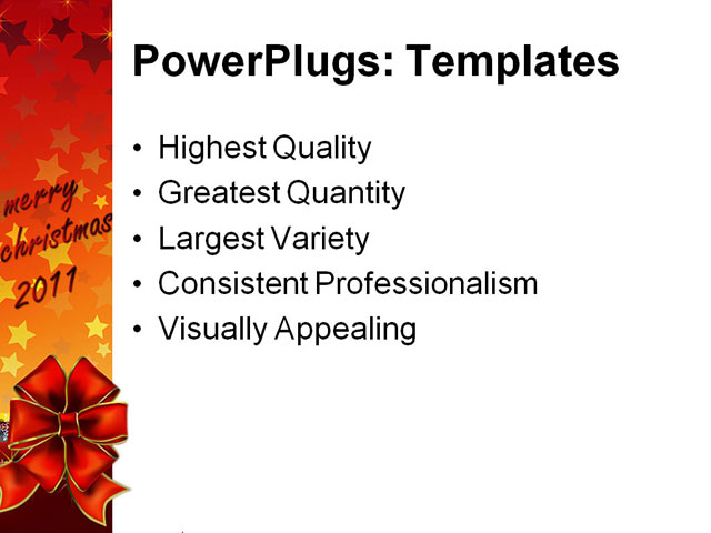 PowerPoint Template - christmas greeting, red bow, abstract - Print Slide