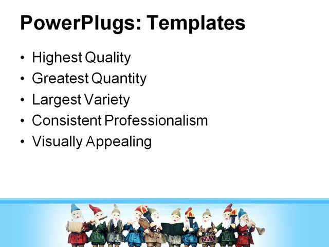 PowerPoint Template - music elves at christmas, band, beard - Print Slide