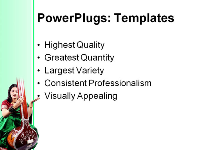 PowerPoint Template - indian classical singer, artist, asian - Print Slide