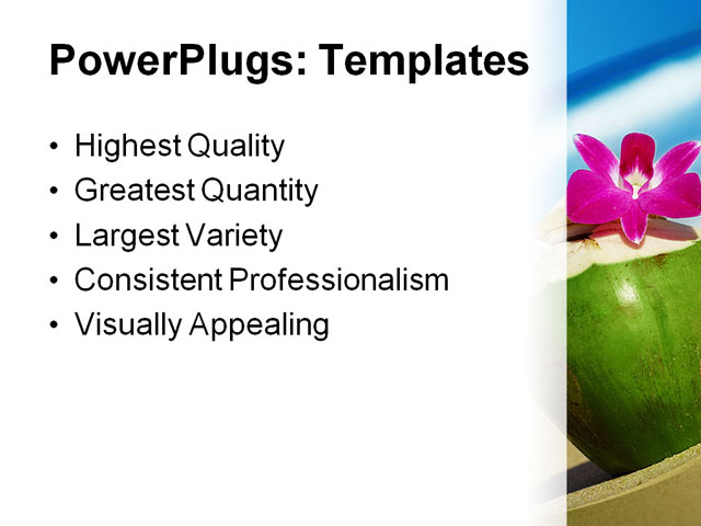 PowerPoint Template - cocktai on sandl, beach, beverage - Print Slide