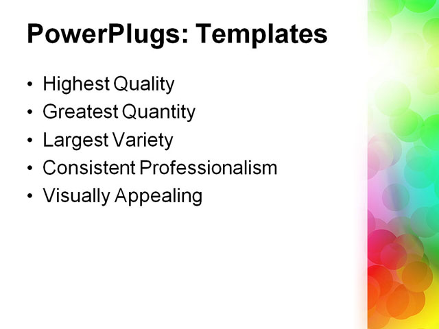 PowerPoint Template - colorful blurred, festive lights, abstract - Print Slide