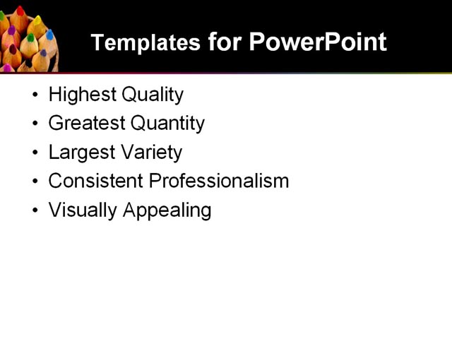 PowerPoint Template - color, pencils, art - Print Slide