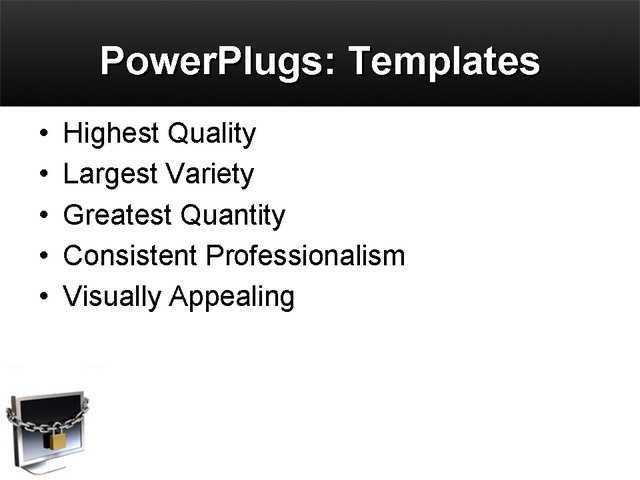 PowerPoint Template - computer, security, services - Print Slide