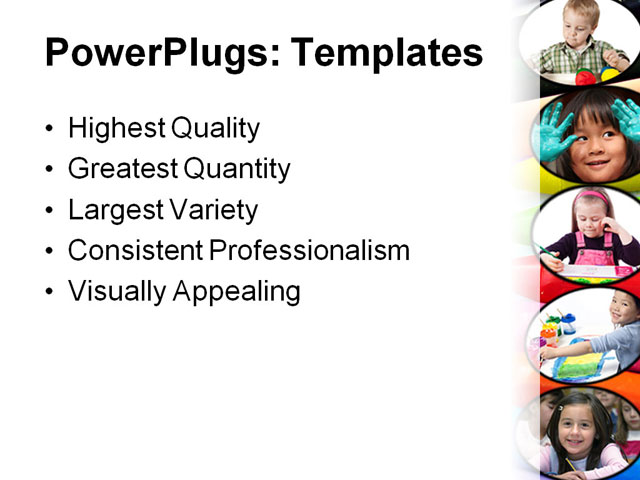 PowerPoint Template - crayons, art, artist - Print Slide