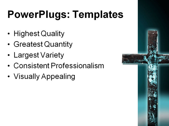 PowerPoint Template - grunge metal cross, awe, background - Print Slide