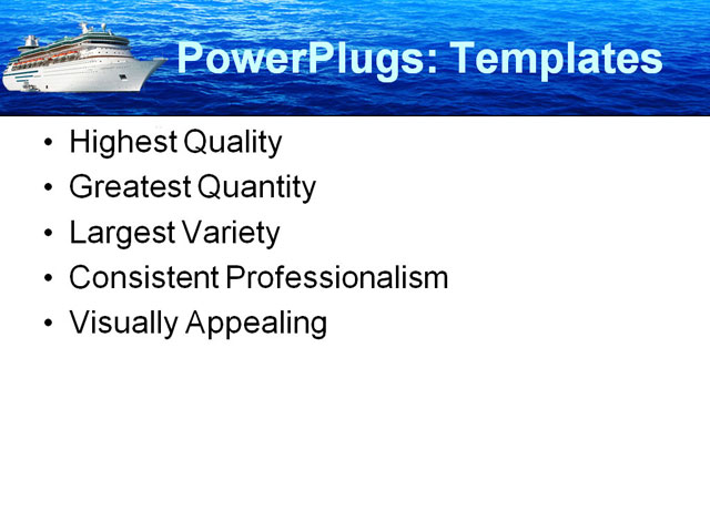 PowerPoint Template - blue, boat, caribbean - Print Slide