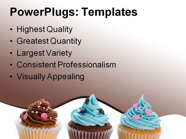 PowerPoint Template - cupcakes, background, baked - Print Slide