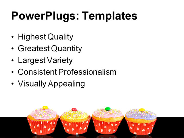 PowerPoint Template - cupcake muffins, background, baked - Print Slide
