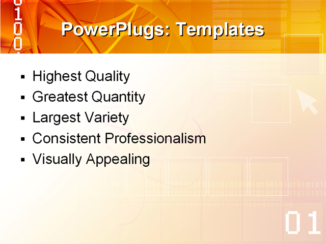 PowerPoint Template - digital, numbers, boxes - Print Slide