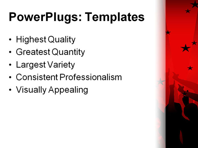 PowerPoint Template - disco dancers, silhouette, abstract - Print Slide