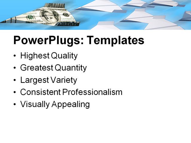 PowerPoint Template - paper airplanes, abstract, aircraft - Print Slide