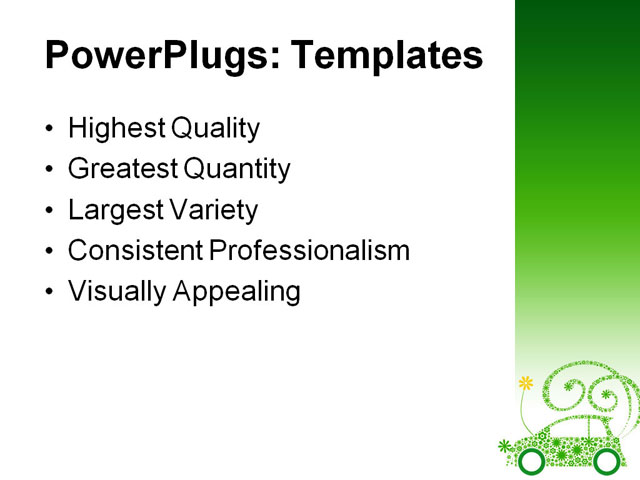 PowerPoint Template - eco friendly car, auto, automobile - Print Slide