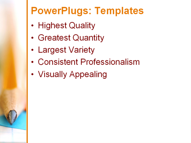 PowerPoint Template - education, pencils, school tools - Print Slide