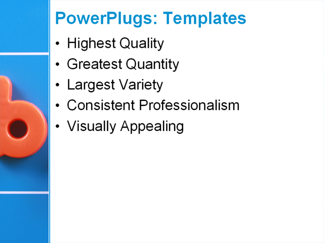 PowerPoint Template - education, letters, blue - Print Slide