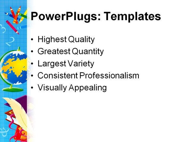 PowerPoint Template - school border, art, background - Print Slide