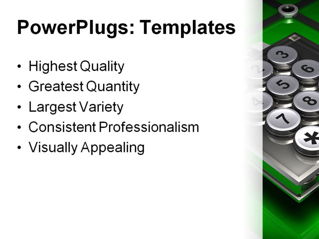PowerPoint Template - electronic dialing, buttons, chip - Print Slide