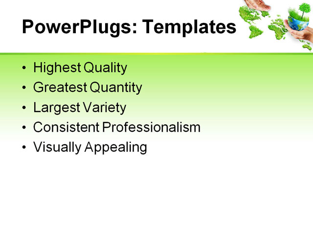 PowerPoint Template - hands holding globe, environmental, energy - Print Slide