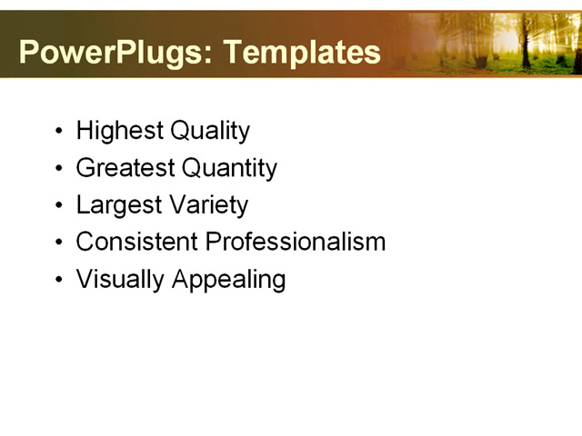 PowerPoint Template - woods, light, sun - Print Slide