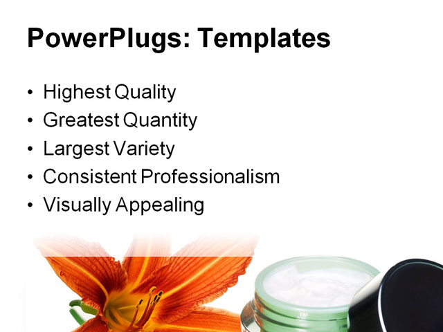 PowerPoint Template - face cream and flower, beauty, blooming - Print Slide