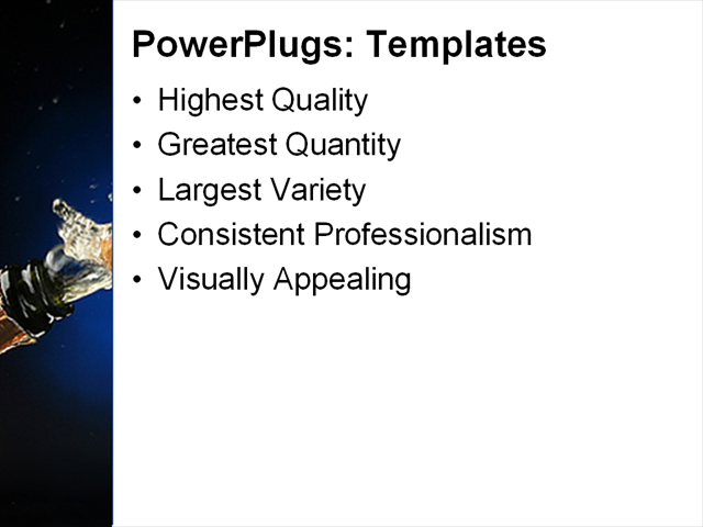 PowerPoint Template - champagne, food, black - Print Slide