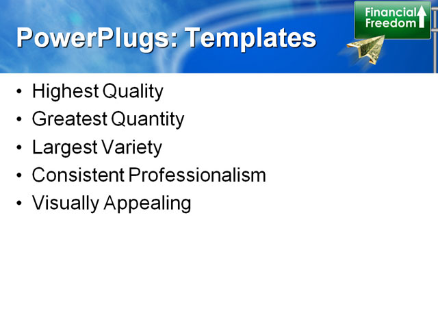 PowerPoint Template - financial freedom, background, blue - Print Slide